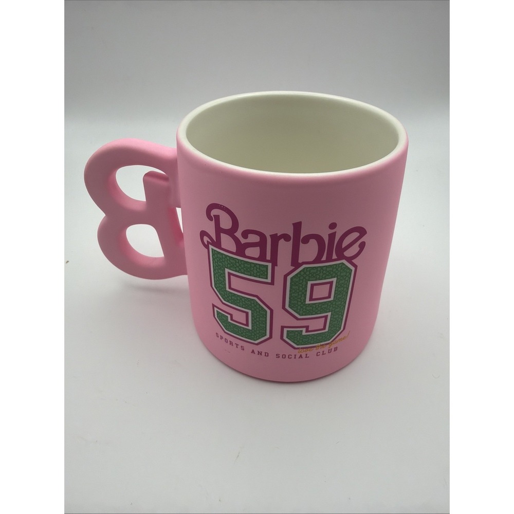 Barbie 'B' Shape Handle LA Sports & Social Club 59 Double Sided Pink Mug -
